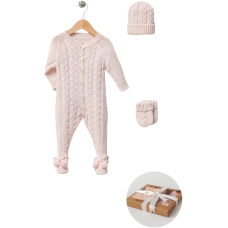 Комплект комбінезон, шапка, царапки 8145 pink Nipperland Турція 0-3 m(р)