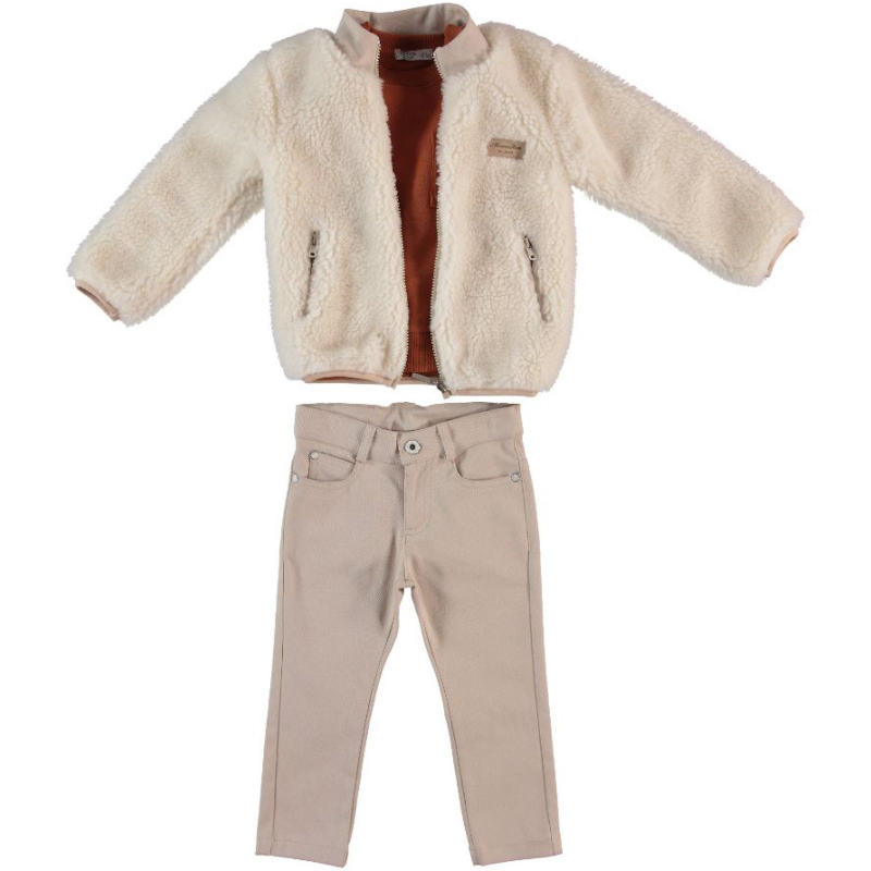 Комплект куртка, світшот, штани 22623BEIGE Monna Rosa Турція 4-5(р) Комплект куртка, світшот, штани 22623BEIGE Monna Rosa Турція 4-5(р)