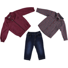 Комплект куртка, сорочка, джинси 22624RED Monna Rosa Турція 4-5(р)