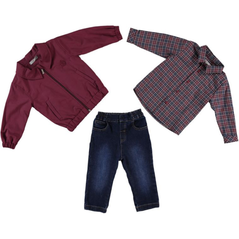 Комплект куртка, сорочка, джинси 22624RED Monna Rosa Турція 4-5(р)
