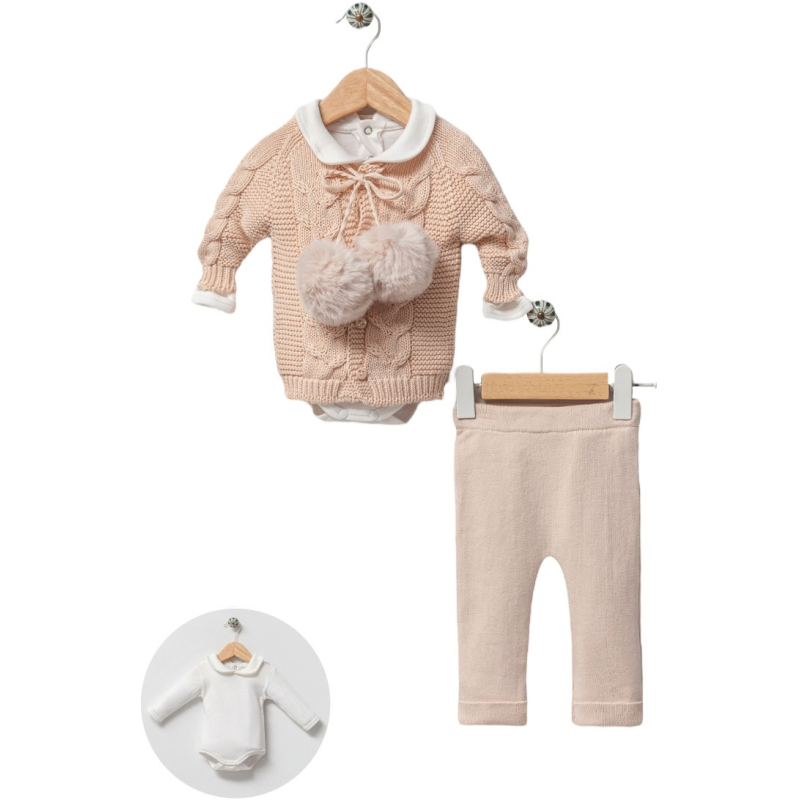 Комплект боді, кофта, штани 8132 beige Nipperland Турція 9-12 m(р) Комплект боді, кофта, штани 8132 beige Nipperland Турція 9-12 m(р)