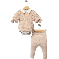 Комплект кофта, боді, штани 8149 beige Nipperland Турція 6-9 m(р)