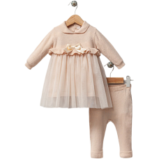 Комплект сукня, штани 8113 beige Nipperland Турція 6-9 m(р)